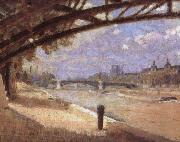 Julius Paulsen Under the Pont des Arts oil painting
